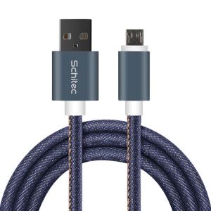 חומר בד ג'ינס כבל מיקרו USB