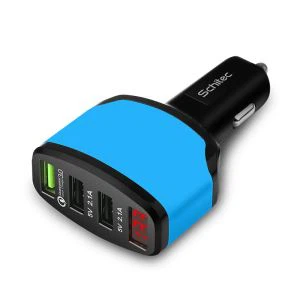 Rapid Qc3.0 מטען USB לרכב עם מסך לד